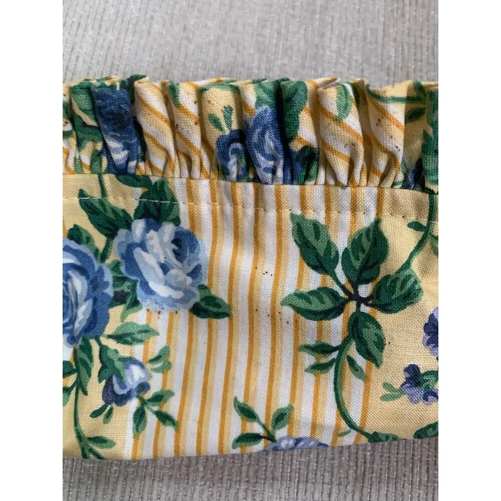 Longaberger Lavender Booking Basket Cotton Liner Rose Trellis